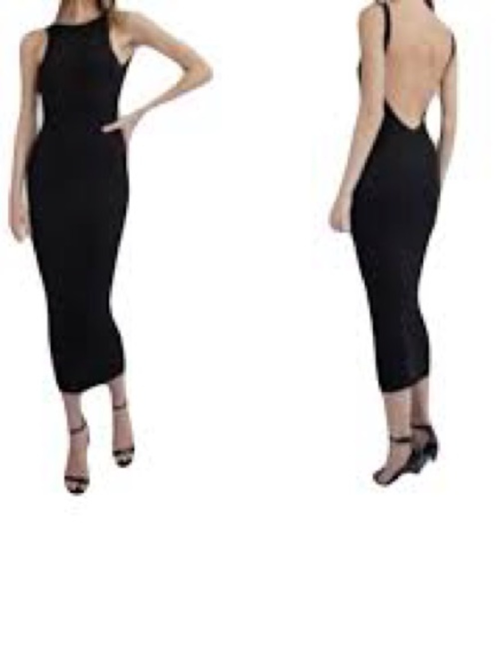 Edit by Nine Black Backless Ribbed Tank Dress